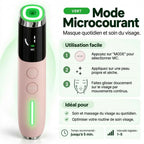 Mode MC du Booster Visage VELYSERA : micro-courant et LED verte pour les ridules et les contours