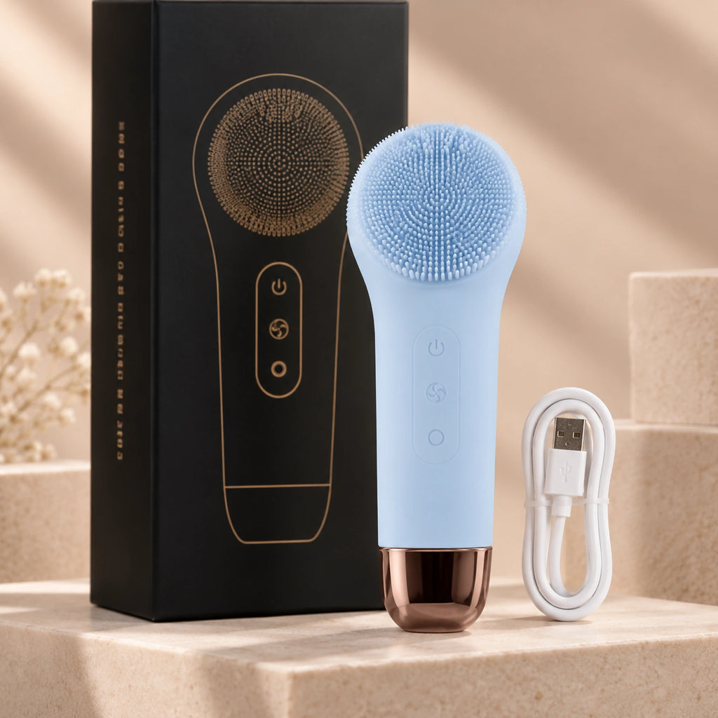 Brosse Nettoyante Visage Chaud & Froid VELYSERA — Bleu pastel