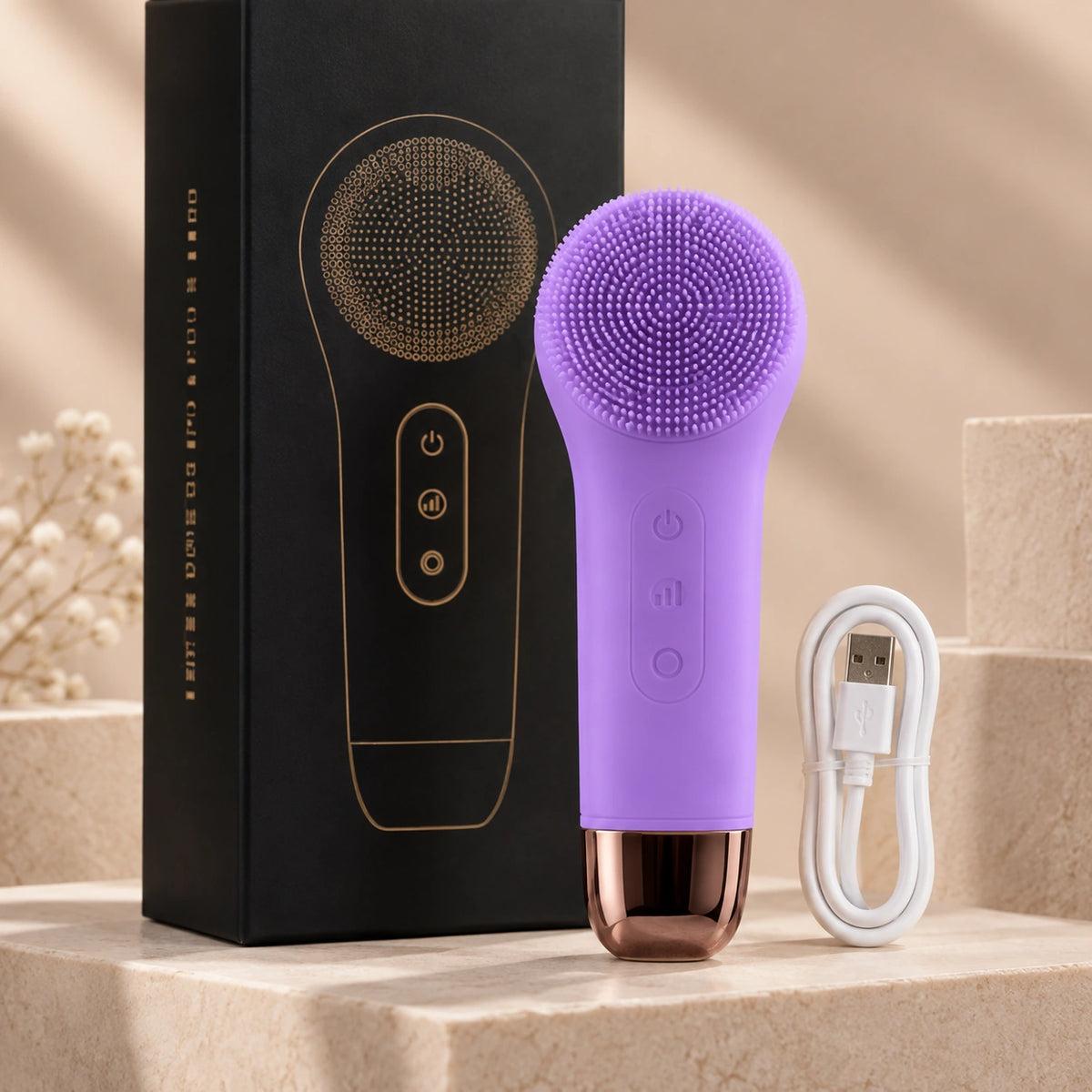 Brosse Nettoyante Visage Chaud & Froid VELYSERA — Violet