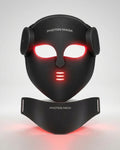 Masque LED visage et cou VELYSERA noir avec lumière rouge