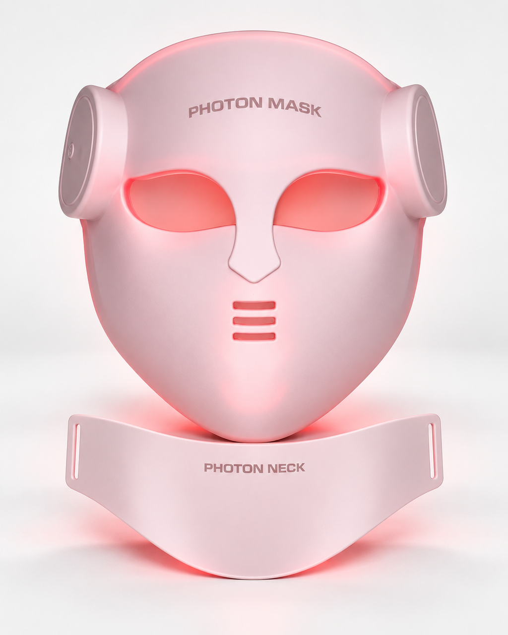 Masque LED visage et cou VELYSERA rose avec lumière rouge 630 nm